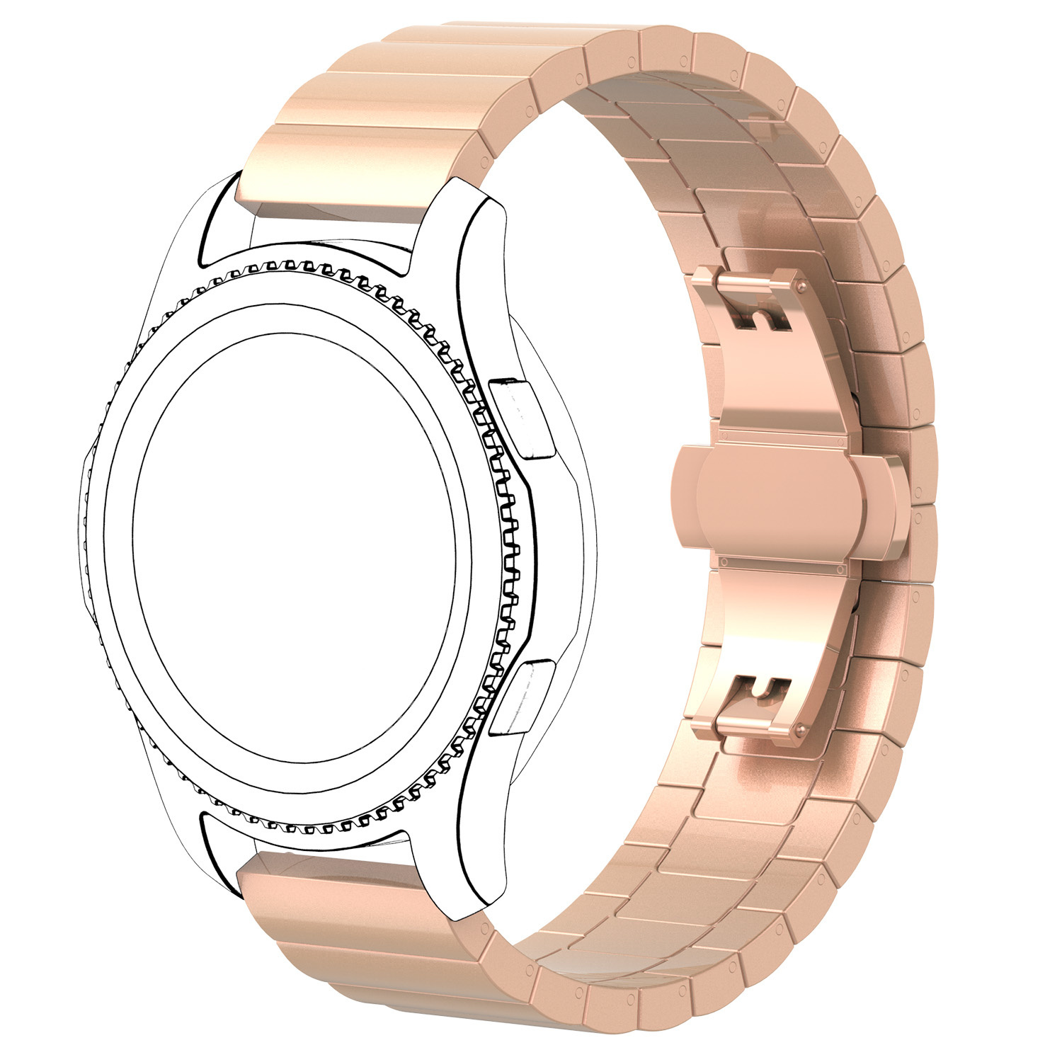 Samsung Galaxy Watch Acél link szalag - rózsaarany