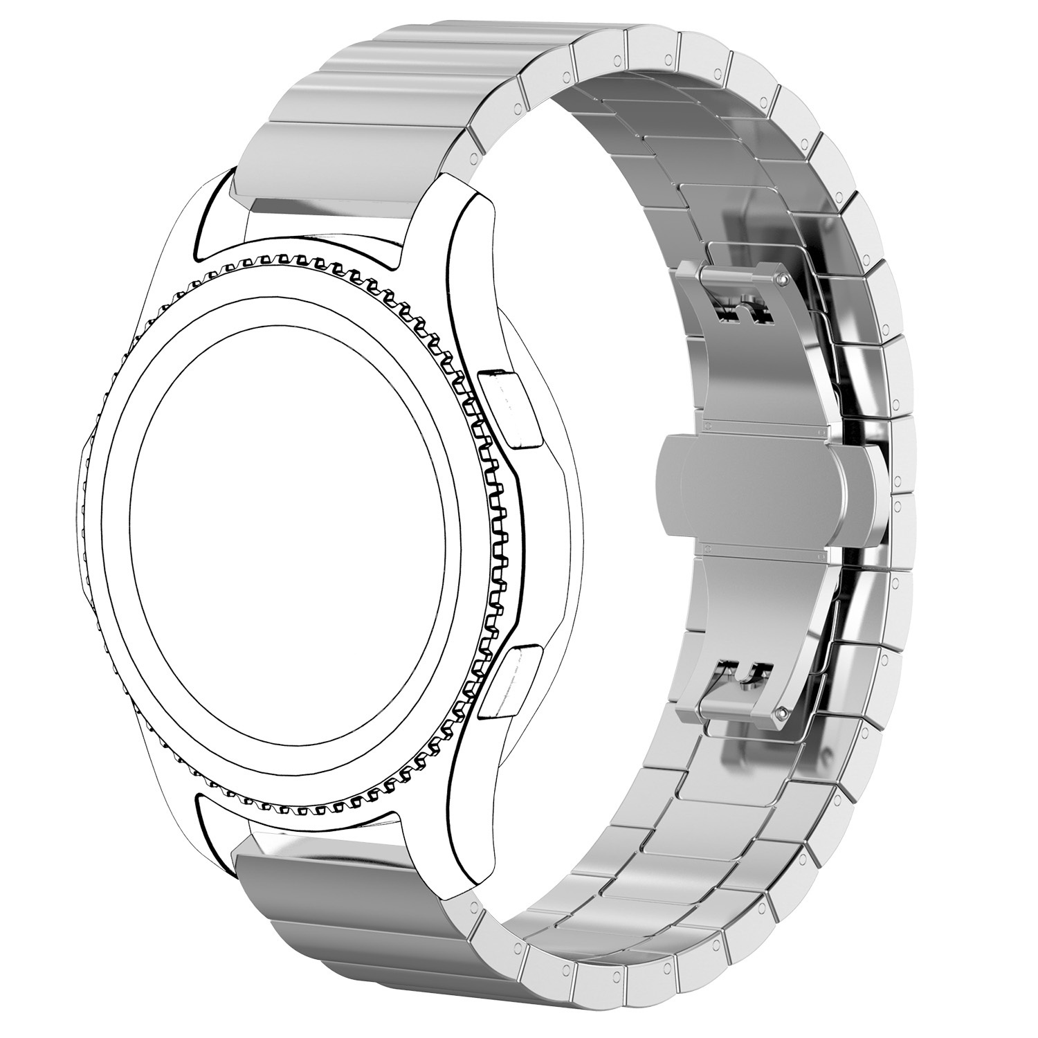 Huawei Watch GT Acél link szalag - ezüst