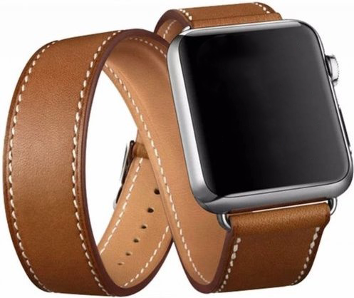 Apple Watch bőr hosszú futóöv - barna