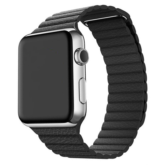  Apple Watch bordázott bőrszíj - fekete