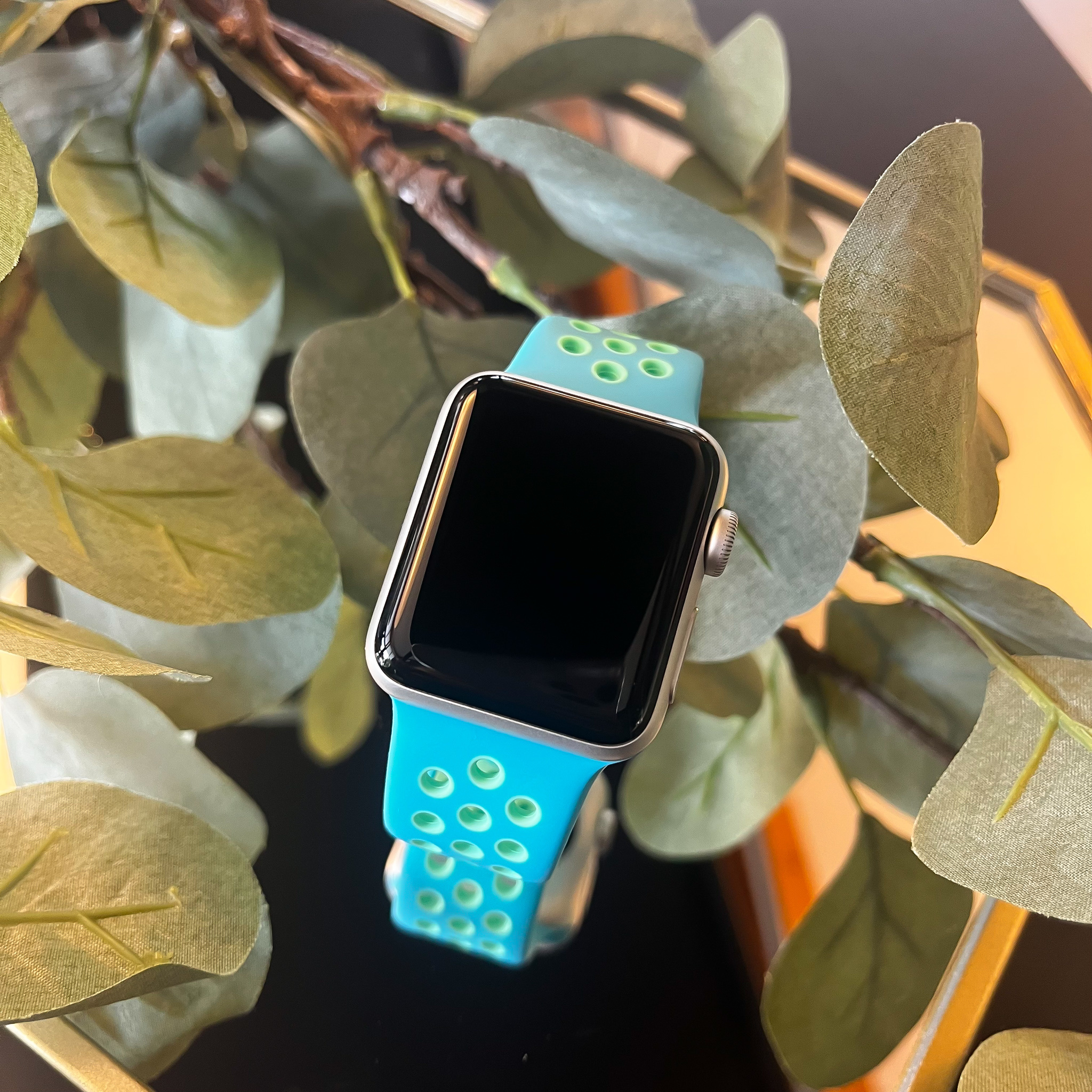  Apple Watch dupla sport pánt - klór kék zöld izzó