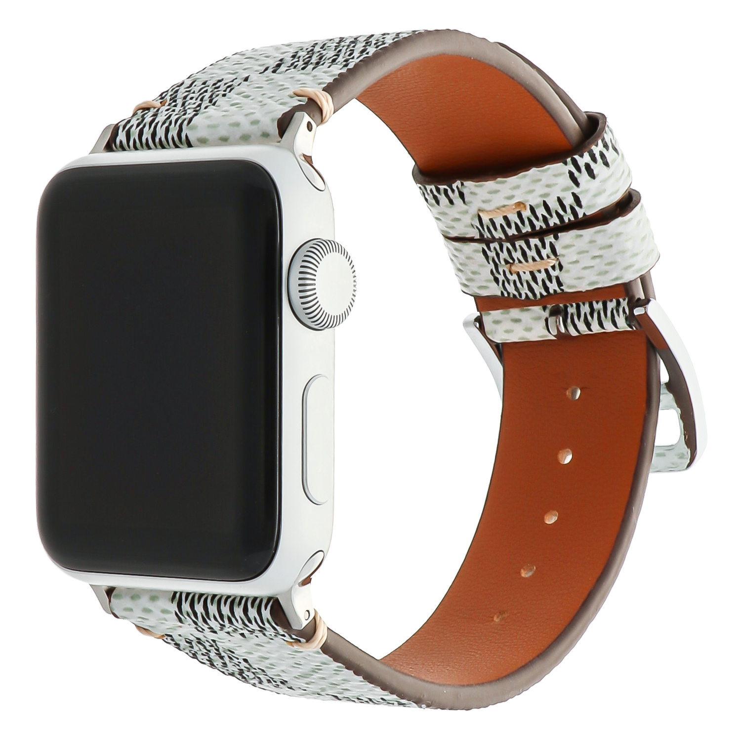  Apple Watch bőr rácsos szalag - fehér