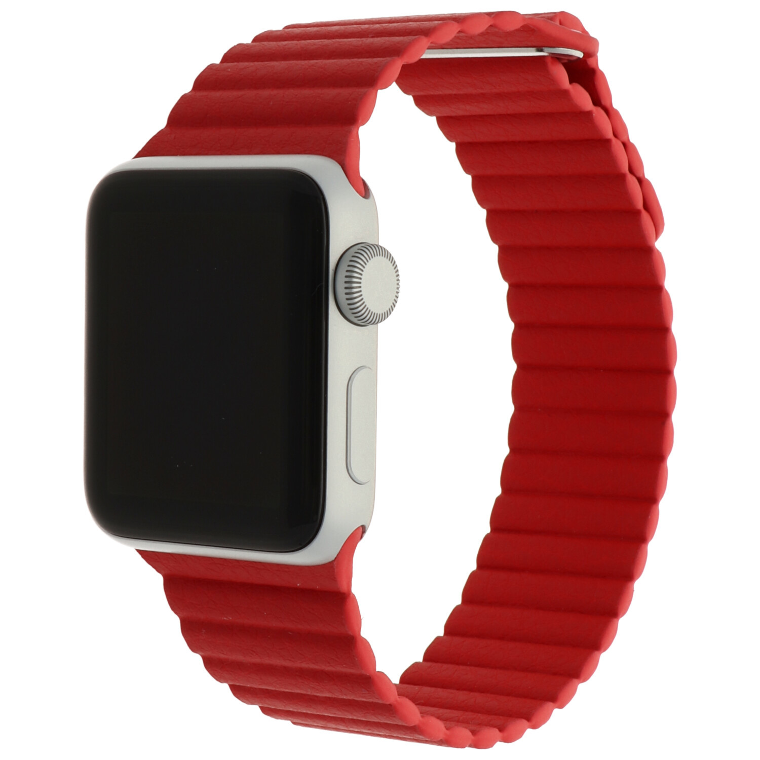  Apple Watch bordázott bőrszíj - piros