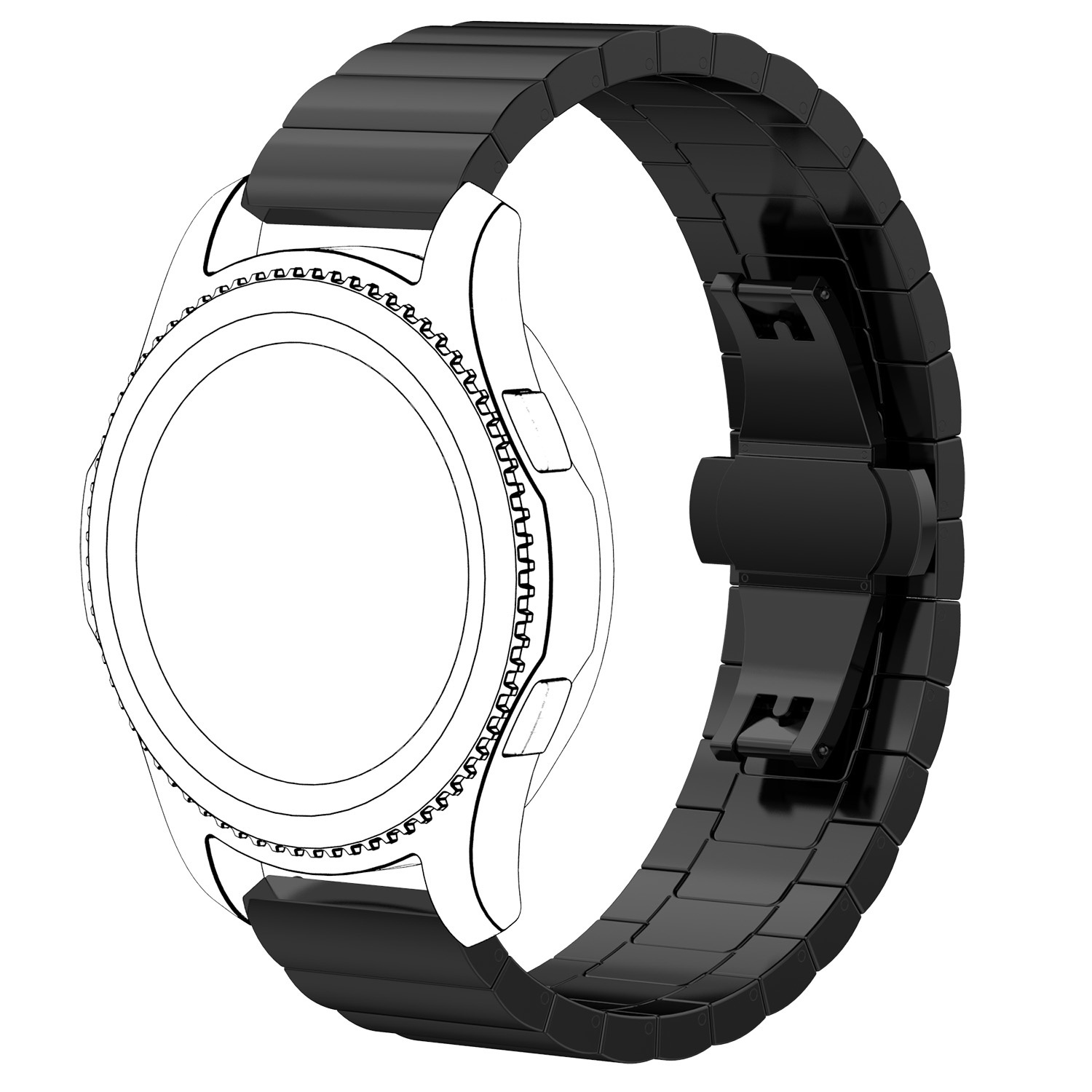 Samsung Galaxy Watch Acél link szalag - fekete