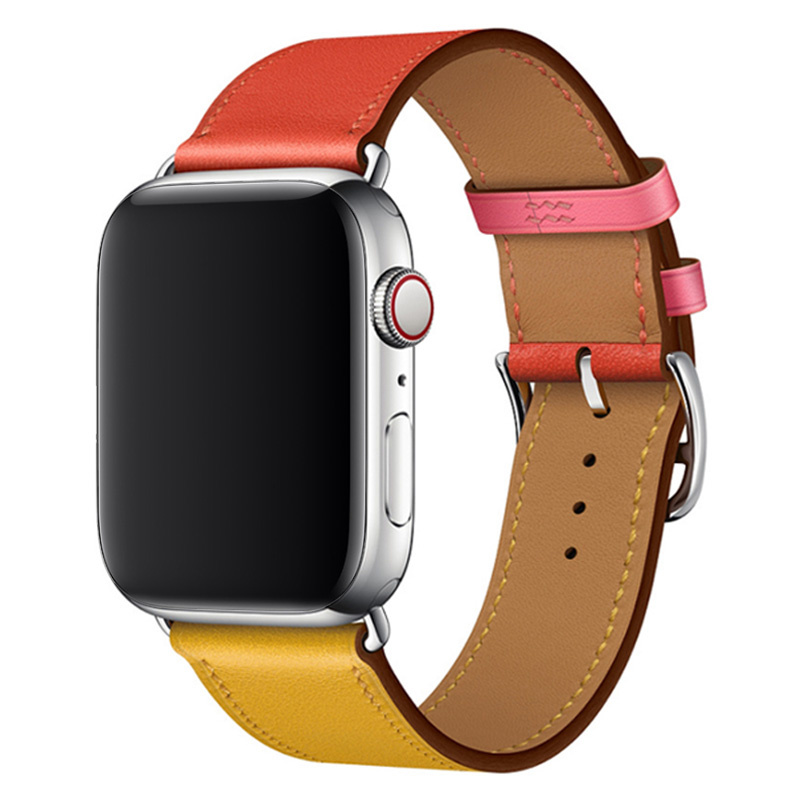  Apple Watch leather sing tour - piros sárga