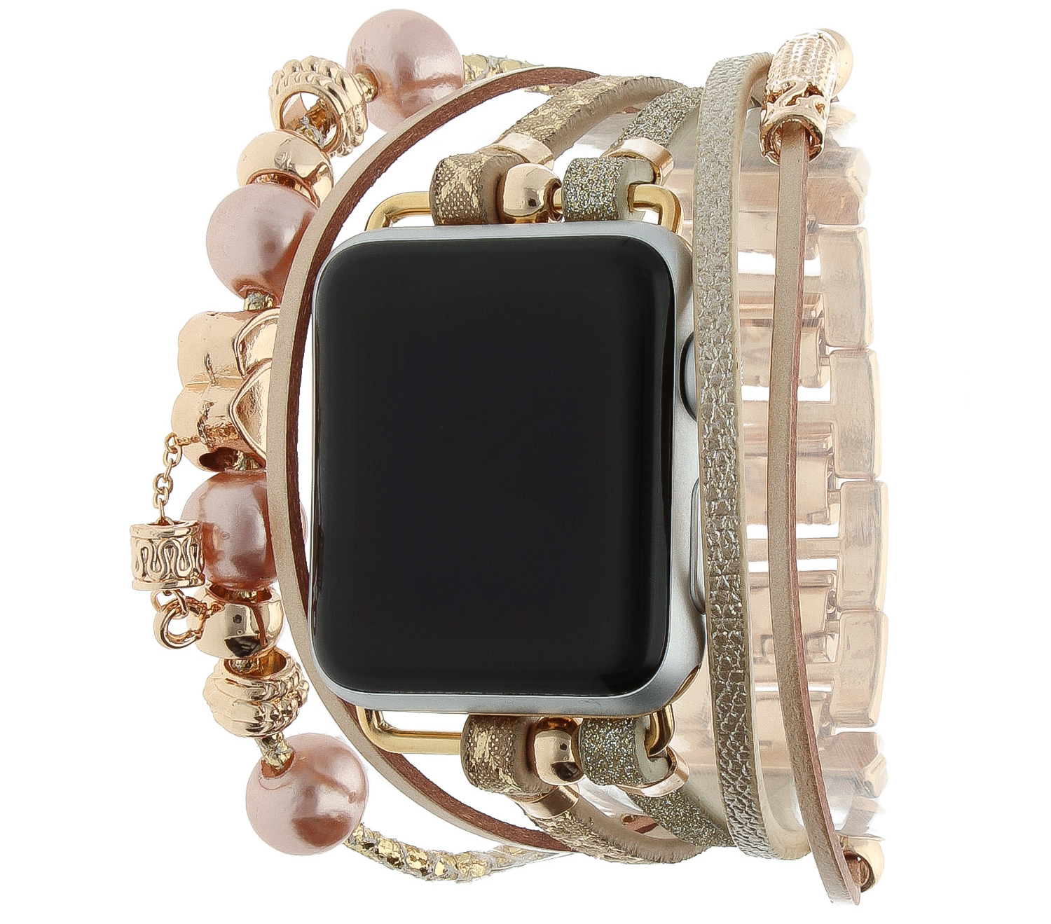  Apple Watch Acél tartozék link pánt - arany csillogás