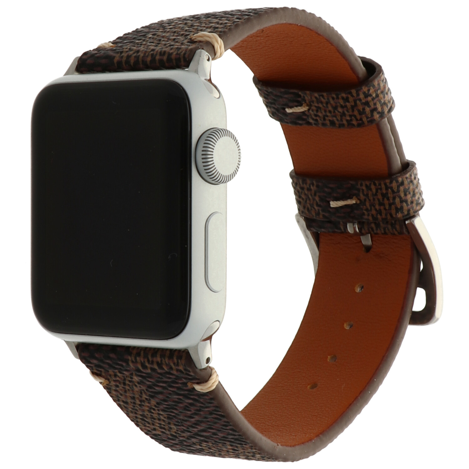 Apple Watch bőr rácsos szalag - barna