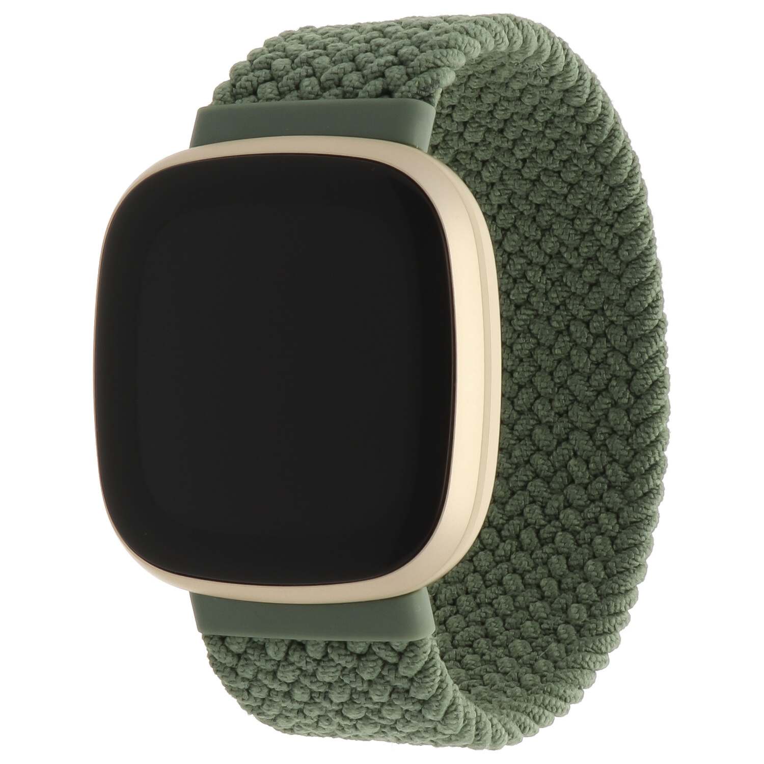 Fitbit Versa 3 / Sense Nejlon fonott solo szalag - zöld színű