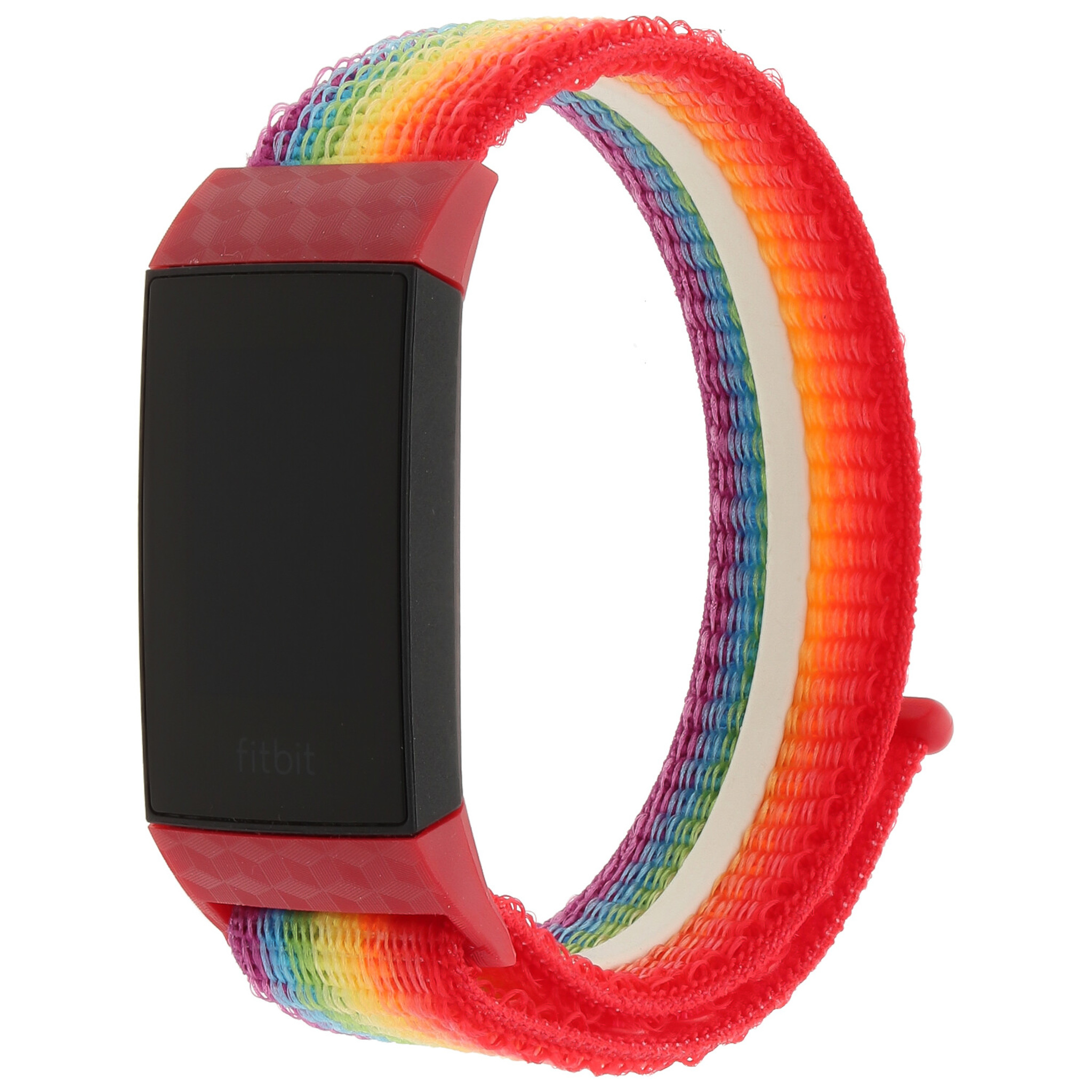 Fitbit Charge 3 &amp; 4 Nejlon szalag - szivárványszínű