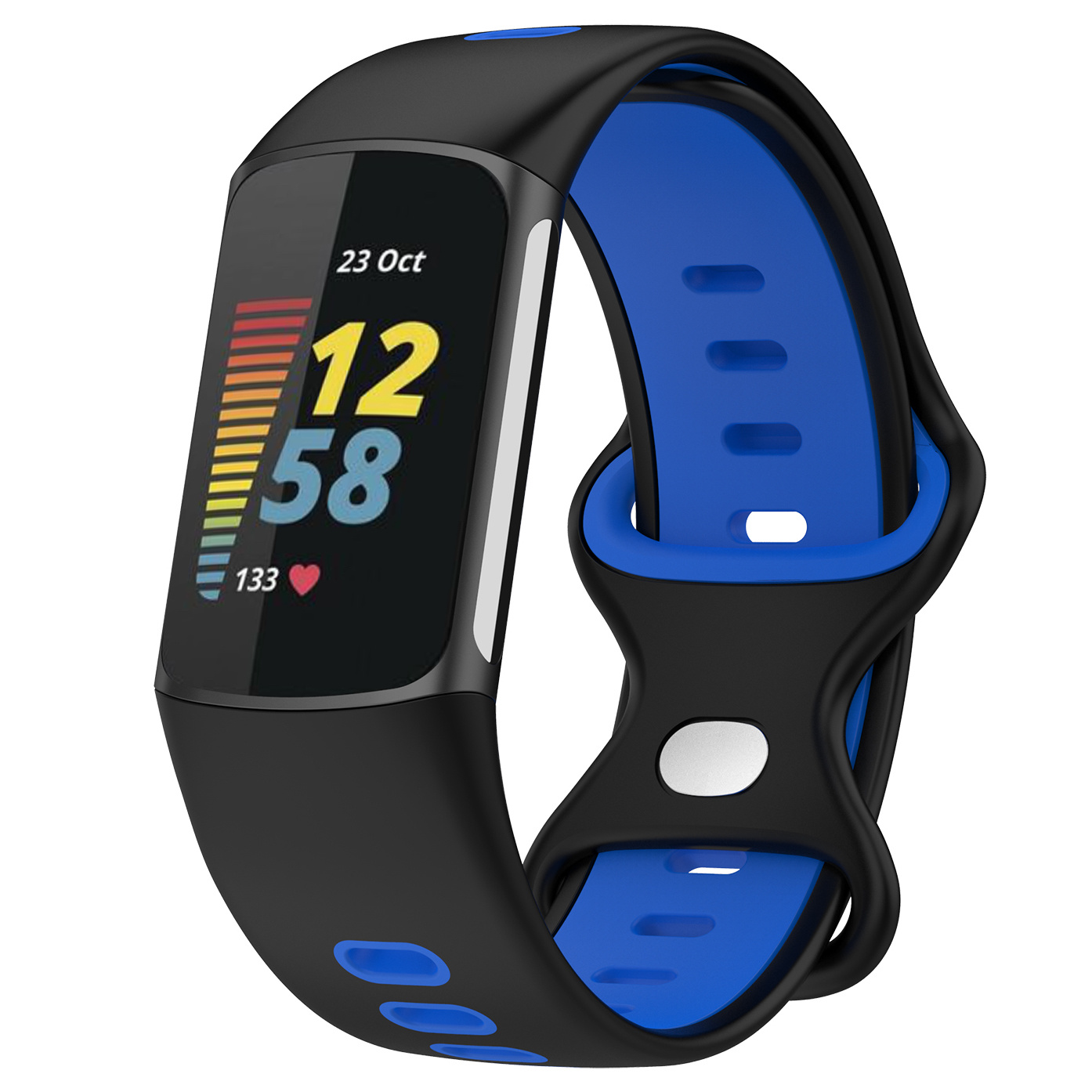 Fitbit Charge 5 dupla sport szalag - fekete kék