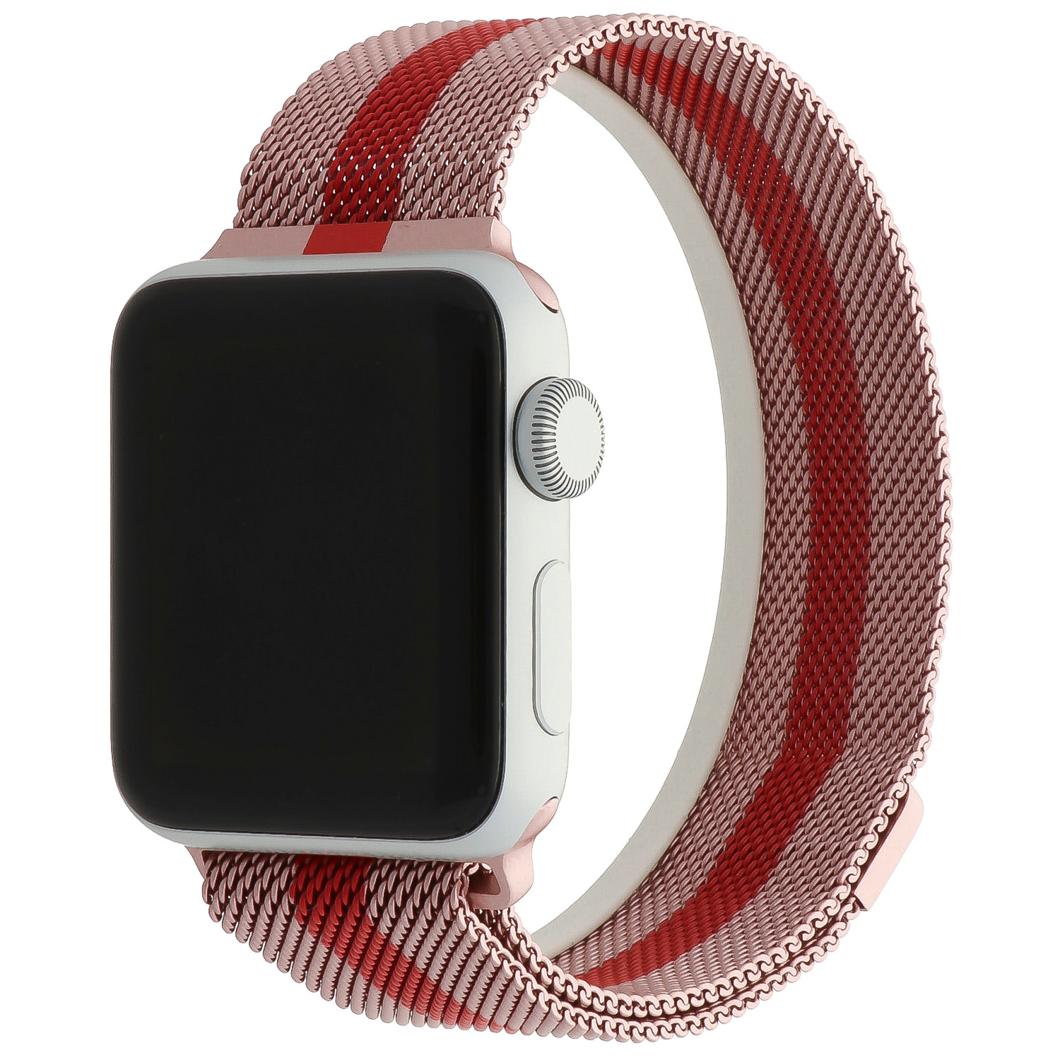  Apple Watch milánói pánt - rózsaszín piros csíkos