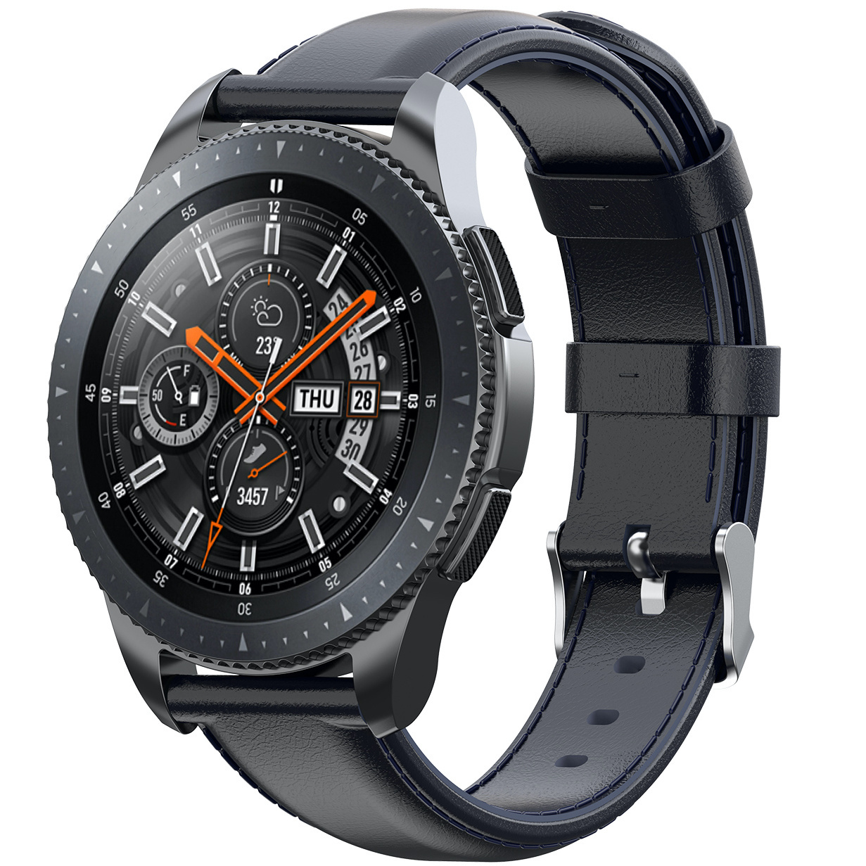 Samsung Galaxy Watch bőrszíj - sötétkék
